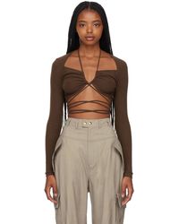 BONBOM - T-Shirt À Manches Longues Sein Brun - Lyst