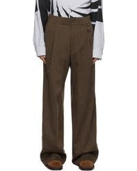 Dries Van Noten - Brown Striped Trousers - Lyst