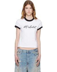Off-White c/o Virgil Abloh - Embroidered Script Fitted T-Shirt - Lyst