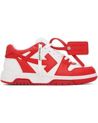 Off-White c/o Virgil Abloh - Red & White Out Of Office Sneakers - Lyst