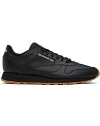 Reebok - Black Classic Leather Sneakers - Lyst