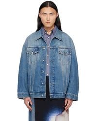 Acne Studios - ブルー ディストレス デニムジャケット - Lyst