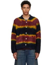 Sacai - Burgundy Chusen-Dyed Knit Cardigan - Lyst