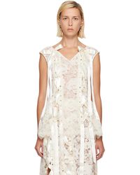 Simone Rocha - Off- Unraveling Ribbon Portrait Top - Lyst