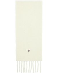 Moncler - Off- Fringed Scarf - Lyst