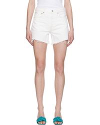 Agolde - Ae short long parker blanc en denim - Lyst