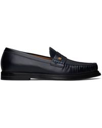 Dunhill - Navy Rivet Loafers - Lyst