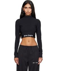 Palm Angels - Classic Logo Long-Sleeved Mockneck T-Shirt - Lyst