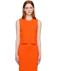 FRAME - Orange Cutout Tank Top - Lyst