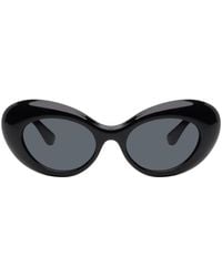 Versace - Black 'la Medusa' Oval Sunglasses - Lyst