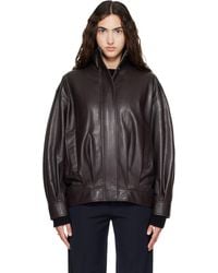 Arma - Paula Funnel Neck Leather Jacket - Lyst