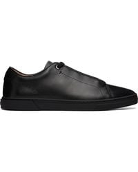BOSS - Gary Brushed Leather Sneakers - Lyst