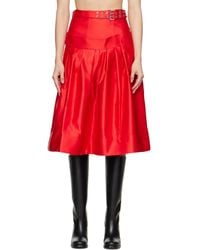 Ganni - Duchesse Satin Midi Skirt - Lyst