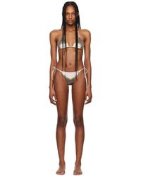Jean Paul Gaultier - Bikini vert et blanc cassé à imprimé de cartouche - très gaultier - Lyst