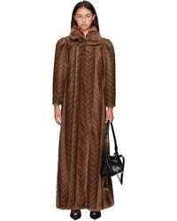 Balenciaga - Cable Knit Faux Fur Coat - Lyst
