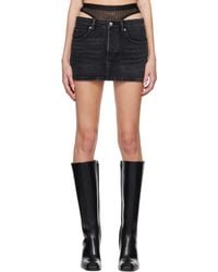 Alexander Wang - Crystal Hotfix Pre-Styled Denim Miniskirt - Lyst