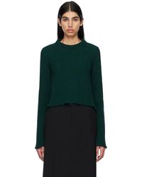 MM6 by Maison Martin Margiela - Green Cutout Sweater - Lyst