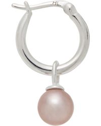 Hatton Labs Boucle d'oreille à perle argentée exclusive à ssense - Blanc