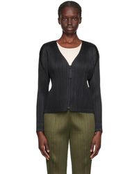 Pleats Please Issey Miyake - Cardigan monthly colors september noir - Lyst
