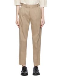 ZEGNA - Beige Pleated Trousers - Lyst