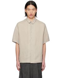 DEVOA - Taupe Spread Collar Shirt - Lyst