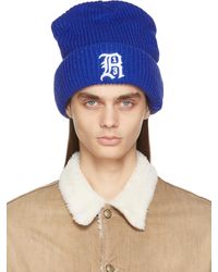 R13 Oversized Embroidery Beanie - Blue