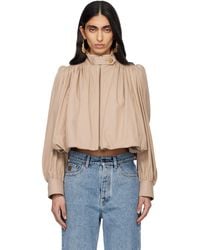 Chloé - Cotton Canvas Gathered Boule Jacket - Lyst