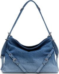 Givenchy - Moyen Sac Dégradé Bleu En Denim À Ferrures Voyou - Lyst
