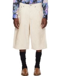 Acne Studios - Off- Distressed Denim Shorts - Lyst