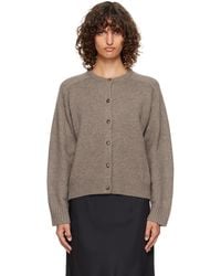 Loulou de Saison - Taupe Aidar Lds Cashmere Blend Cardigan - Lyst