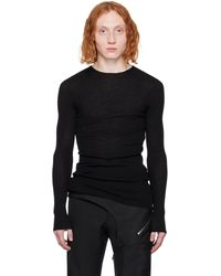 Rick Owens - Black Ribbed Sweater - Lyst