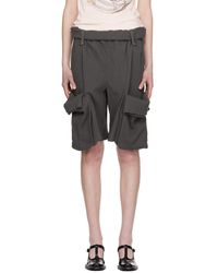 OPEN YY - Rolled Waist Sweat Cargo Shorts - Lyst