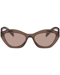 Prada - Brown Angular Butterfly Sunglasses - Lyst