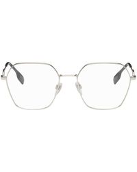Burberry - Silver Hexagonal Glasses - Lyst