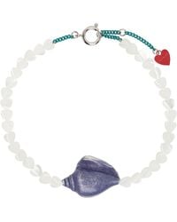 Acne Studios - White & Blue Heart Pearl Necklace - Lyst
