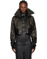 Rick Owens - Concordians Dracucollar Cropped Leather Jacket - Lyst