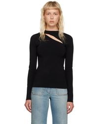 Victoria Beckham - Black Cutout Long Sleeve T-shirt - Lyst