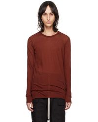 Rick Owens - バーガンディ Basic 長袖tシャツ - Lyst