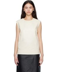 Loulou de Saison - Off- Fiza Ostrich-Effect Leather Blouse - Lyst