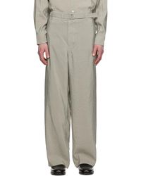 Lemaire - Pantalon sans coutures gris à ceinture - Lyst