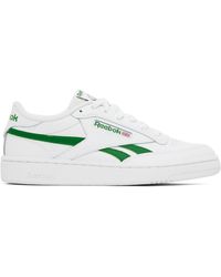 Reebok - White & Green Club C Revenge Sneakers - Lyst