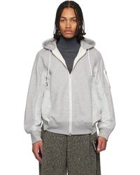 Sacai - Sponge Sweat & Nylon Twill Hoodie - Lyst