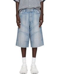 Balenciaga - Knee Dart Denim Shorts - Lyst