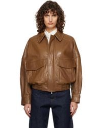 Nour Hammour - Runa Soft Leather Bomber Jacket - Lyst