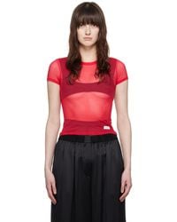 Alexander Wang - Red Semi-sheer T-shirt - Lyst