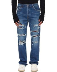 Amiri - ブルー Floral Velvet Slim Thrasher ジーンズ - Lyst