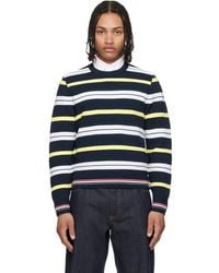 Thom Browne - Variegated Rep Stripe Ottoman Stitch Crew Neck Sweater - Lyst