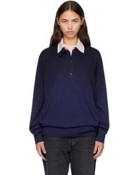 Acne Studios - Silk Blend Knit Polo - Lyst