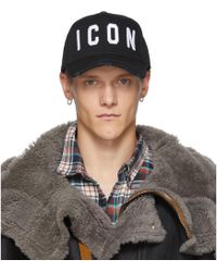 DSquared² Black And White Icon Baseball Cap