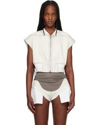 Rick Owens - Off- Temple Tatlin Denim Bomber Vest - Lyst